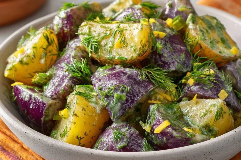 Violetter Dill-Kartoffelsalat (Nie wieder matschige Kartoffeln!)