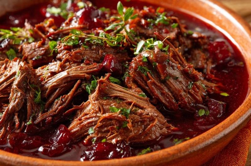 Zartes Cranberry-Rindfleischragout