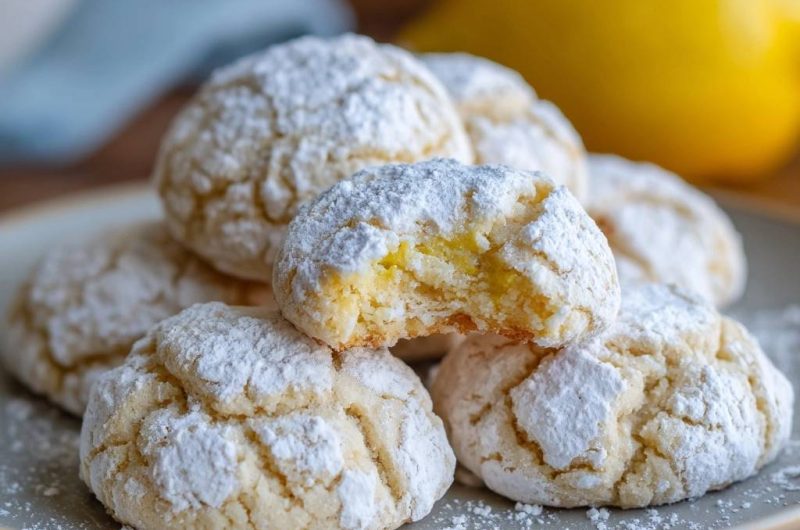 Zitronige Crinkle Cookies