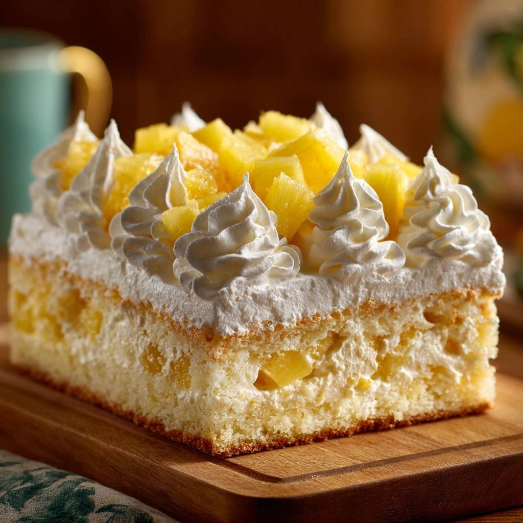Ananas-Sahne-Blech angeschnitten mit einem detaillierten Querschnitt, der das saftige Innere zeigt
