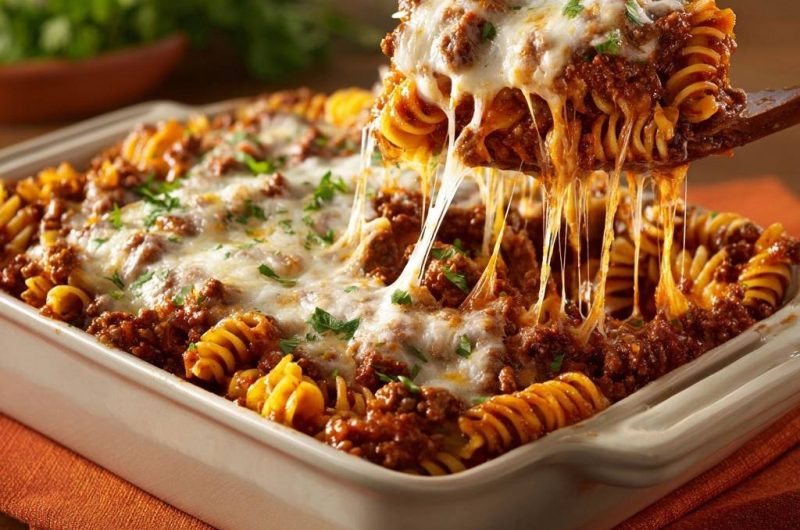 Fusilli-Hackfleisch-Auflauf