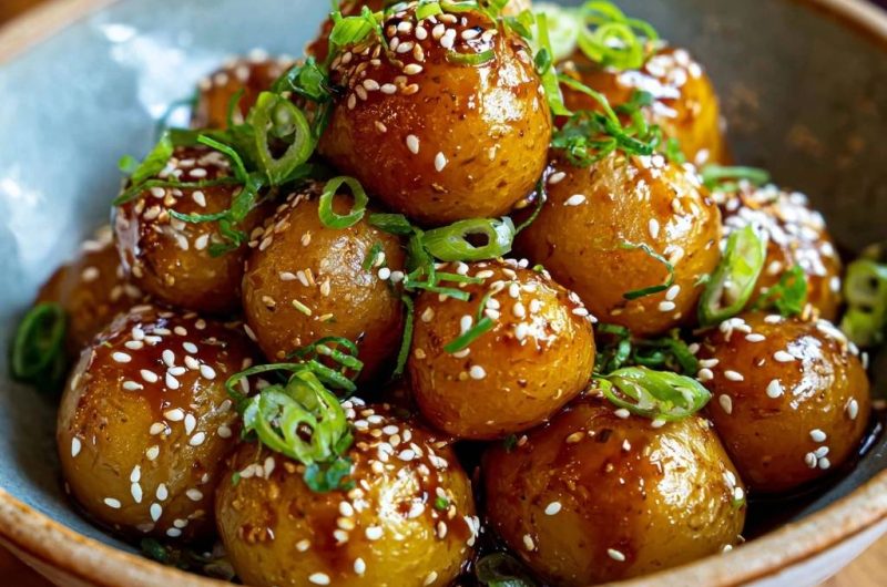 Asiatische Glasiertkartoffeln mit Sesam (Keine wässrige Glasur mehr!)
