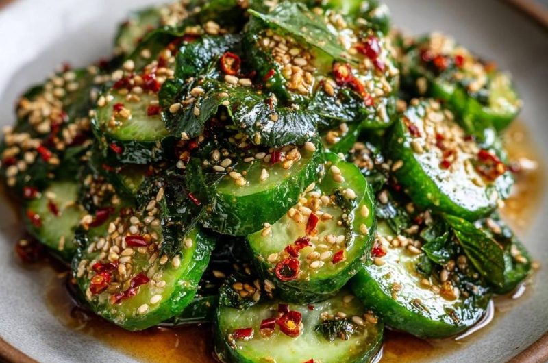 Asiatischer Gurkensalat (Nie wieder wässrige Soße!)