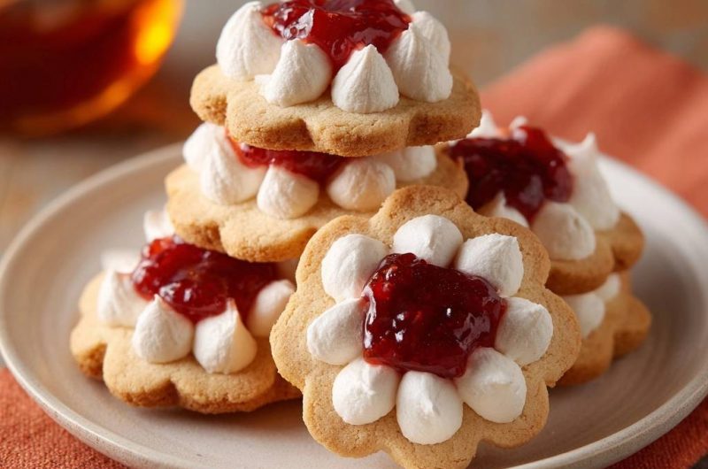 Blumen-Himbeersahne-Kekse (Nie wieder sackende Sahne!)