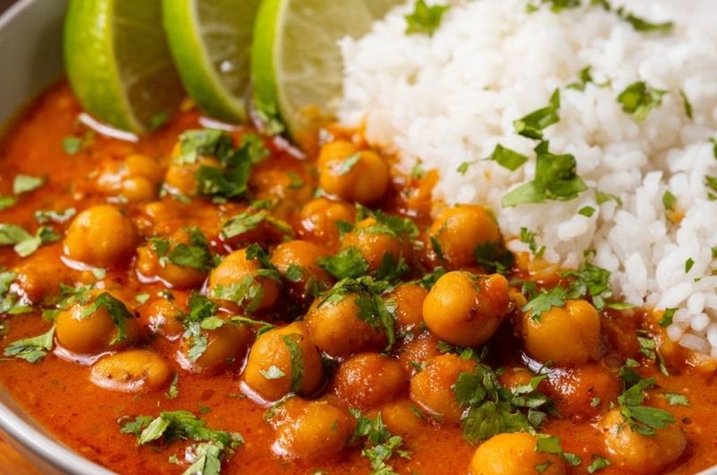 Chana Masala mit Reis (Keine wässrige Soße mehr!)