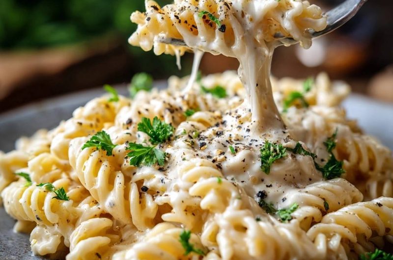 Cremige Fusilli Cacio e Pepe