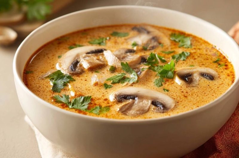 Cremige Pilz-Curry-Suppe