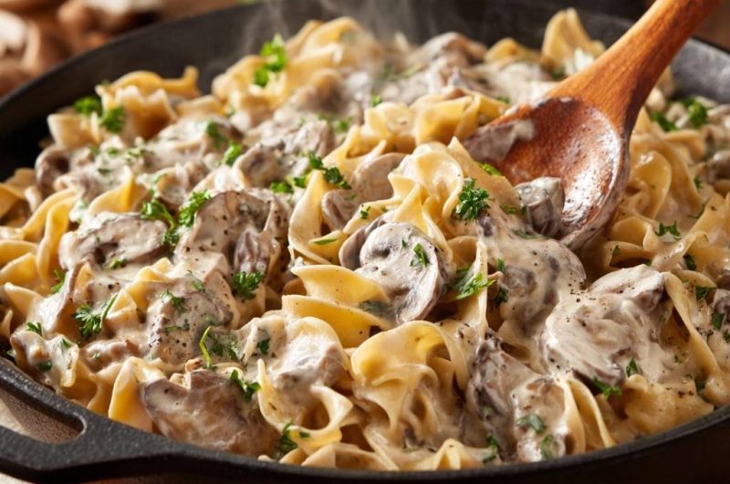 Cremige Pilz-Pasta aus der Pfanne