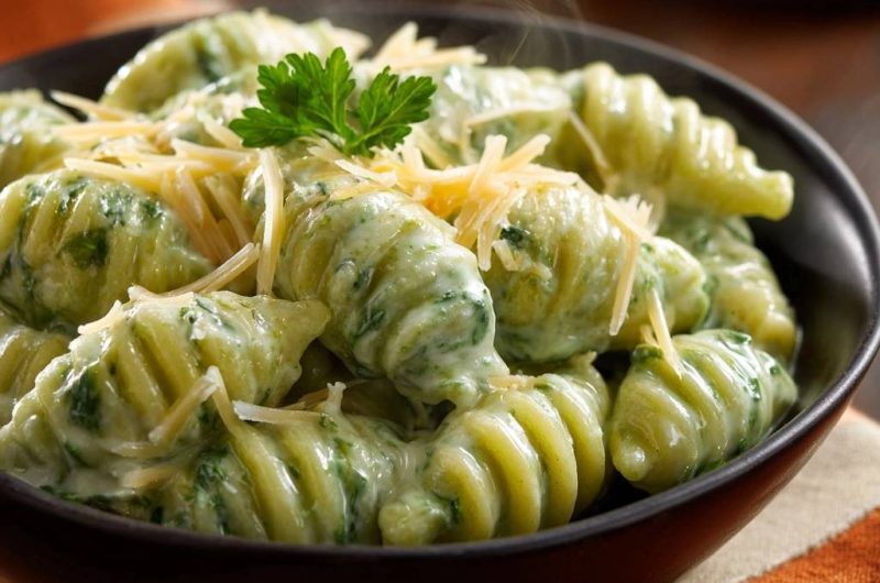 Cremige Spinat-Fusilli