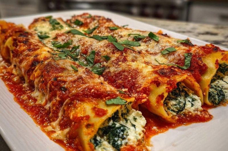 Cremige Spinat-Ricotta-Cannelloni (Nie wieder wässrige Füllung!)