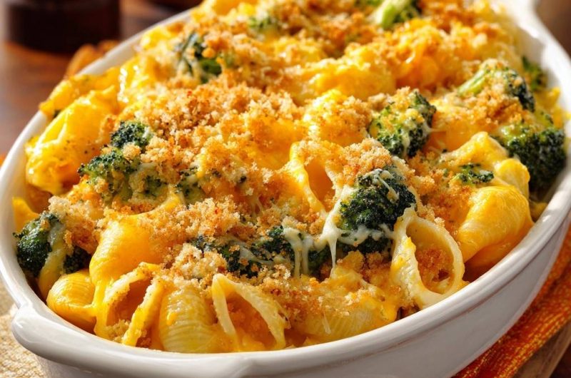 Cremiger Brokkoli-Nudelauflauf