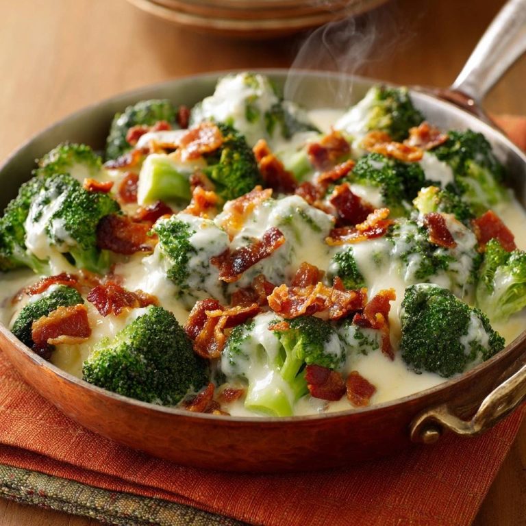 Cremiger Brokkoli mit Bacon und Käse (Nie wieder matschiger Brokkoli!)