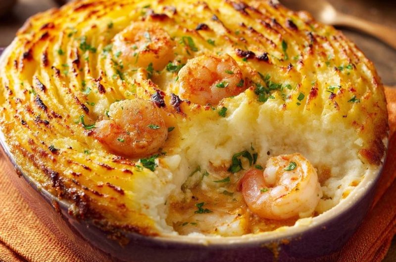 Cremiger Garnelen-Kartoffel-Gratin