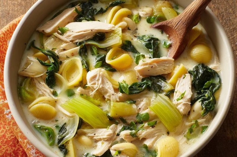 Cremiger Hähnchen-Muschel-Eintopf