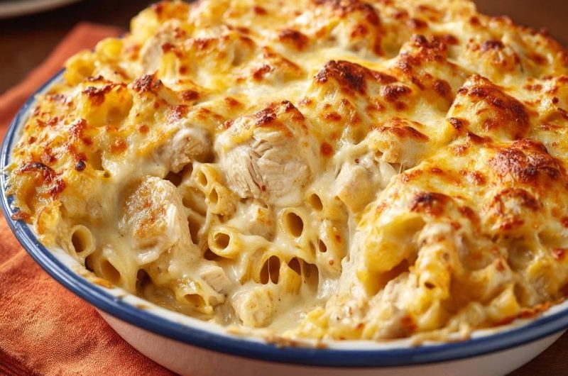 Cremiger Hähnchen-Nudelauflauf