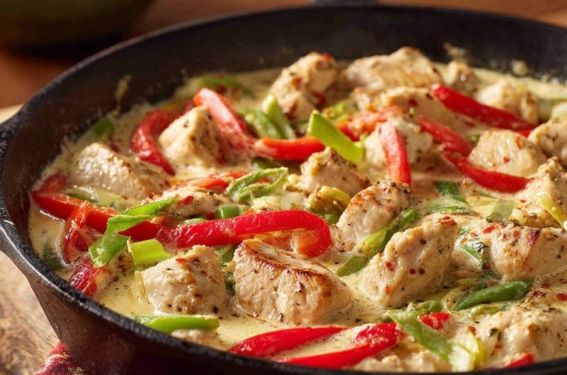 Cremiges Hühner-Curry mit Paprika & Bohnen