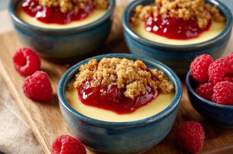 Cremiges Vanille-Himbeer-Dessert