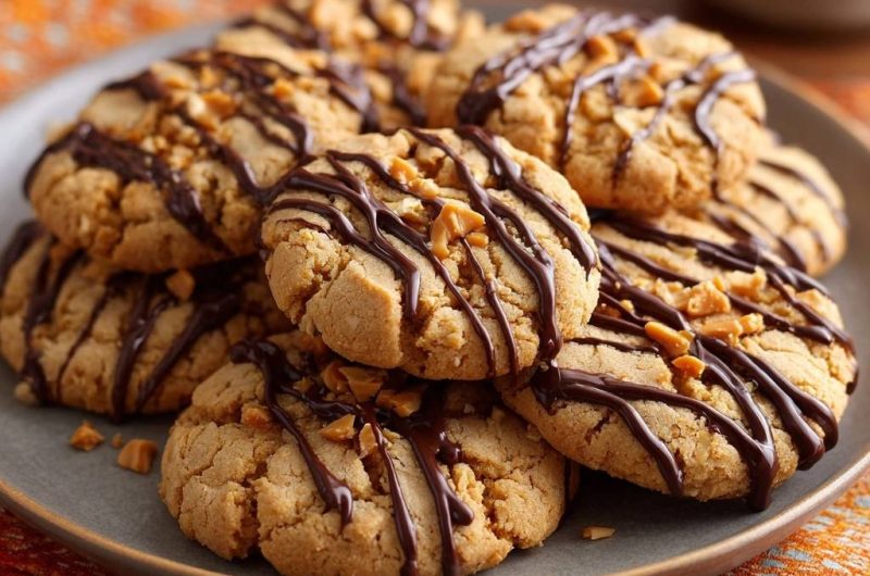 Erdnussbutter-Cookies mit Schokoguss