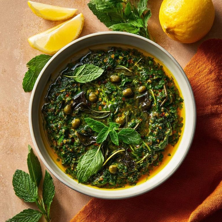 Frische Minze-Kapern-Kräutersauce (Nie wieder braune Sauce!)