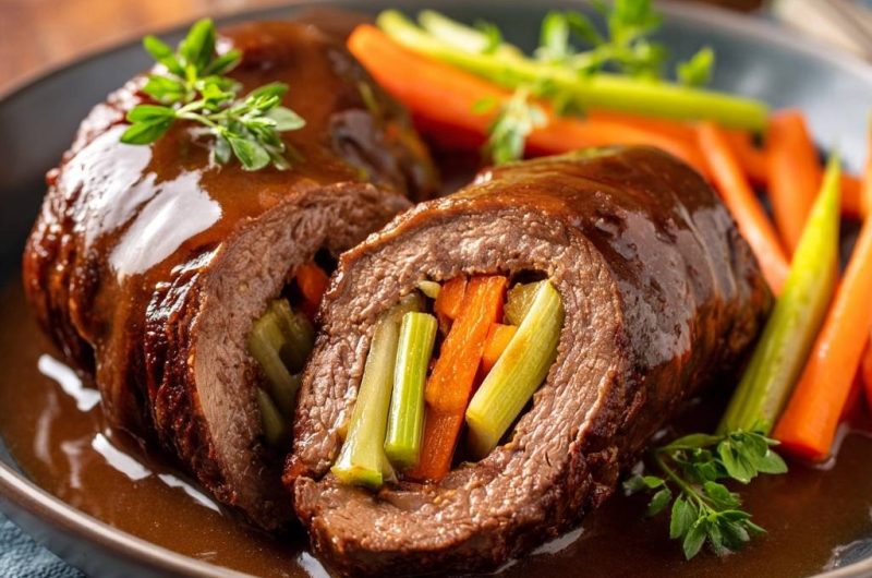 Gemüsegefüllte Rinderrouladen