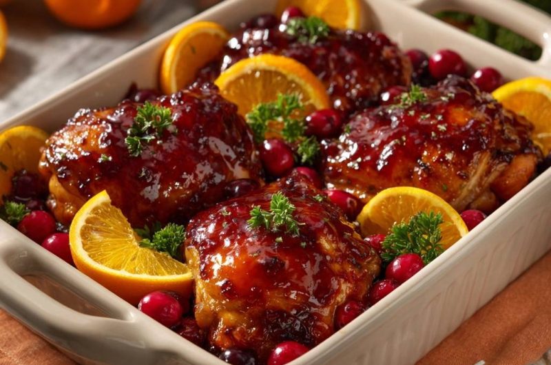 Glasiertes Cranberry-Orange-Hähnchen