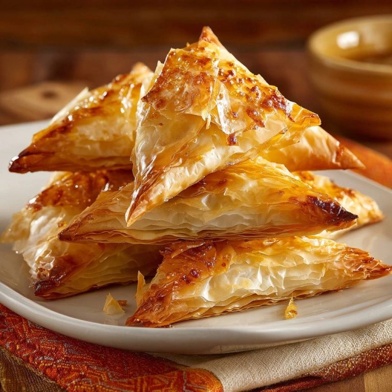 Goldene Feta-Filoteig-Ecken: Außen knusprig, innen cremig