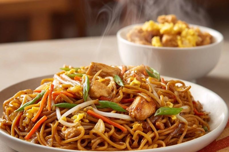 Hähnchen-Chow-Mein (Nie wieder matschige Nudeln)