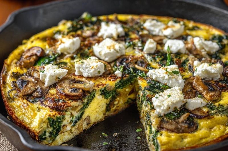 Herzhafte Pilz-Spinat-Frittata
