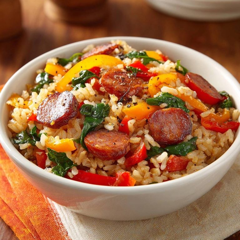 Herzhafte Reis-Pfanne mit Rinder-Salami und Paprika