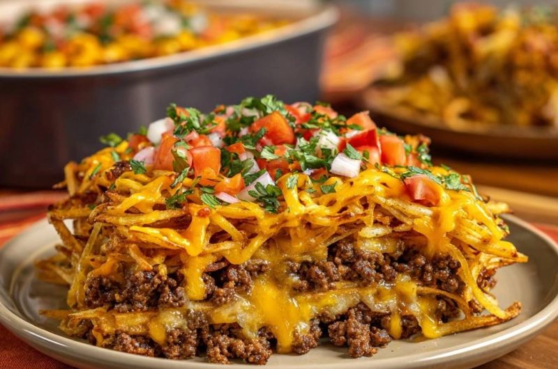 Herzhafter Kartoffel-Hack-Auflauf