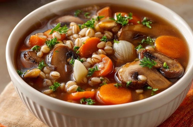 Herzhafter Pilz-Graupen-Eintopf