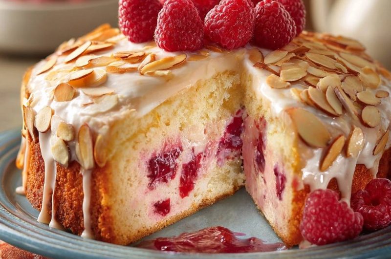 Himbeer-Mandel-Kuchen (Nie wieder sinkende Himbeeren!)