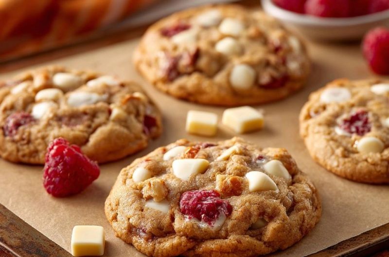 Himbeer-Weiße-Schokolade-Cookies (Nie wieder matschige Himbeeren!)