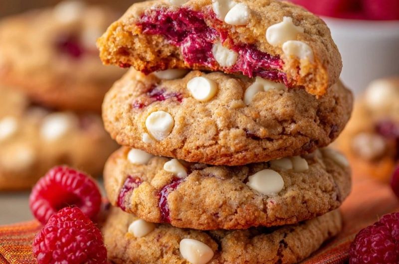 Himbeer-Weiße-Schokolade-Cookies (Nie wieder matschige Himbeeren!)