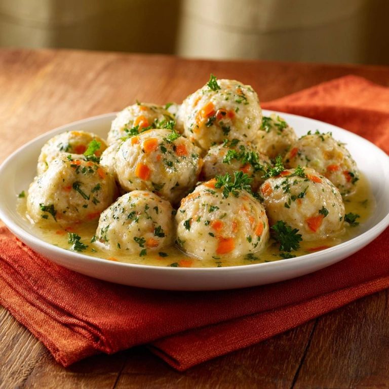 Karotten-Petersilie-Klöße in cremiger Soße