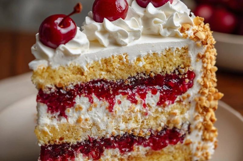 Kirsch-Nuss-Sahnetorte (Stoppt das Zusammenfallen von Kuchen!)