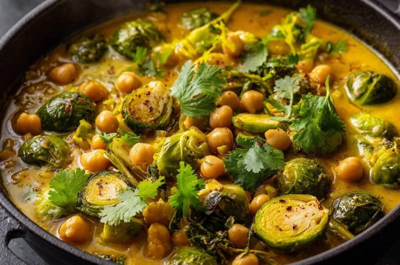 Knackiges Rosenkohl-Kichererbsen-Curry (Nie wieder matschiger Rosenkohl!)