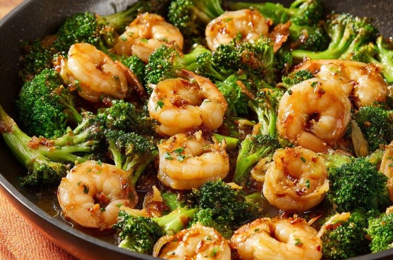 Knoblauch-Garnelen mit Brokkoli