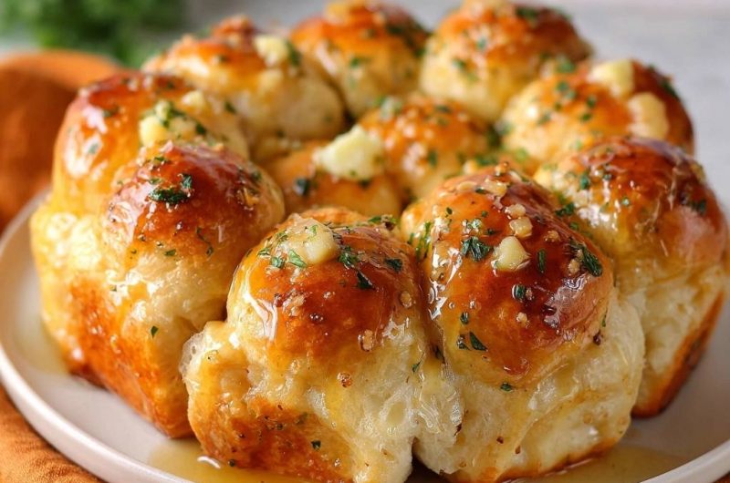 Knoblauchbutter-Zupfbrötchen (Garantiert jedes Mal fluffig)