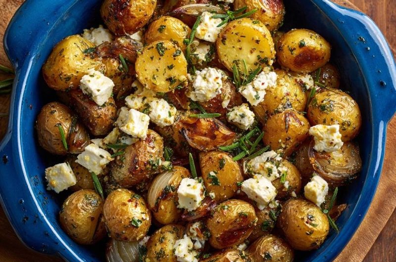 Knusprige Babykartoffeln mit Feta und Rosmarin (Nie wieder matschige Kartoffeln!)