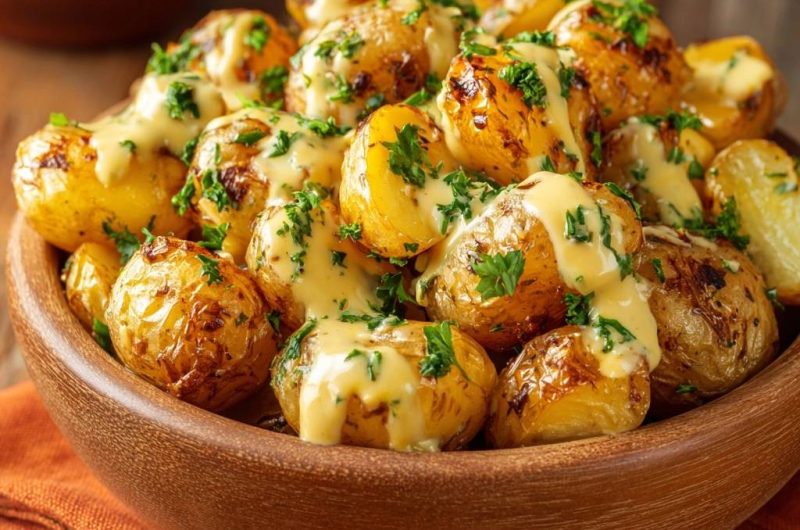 Knusprige Babykartoffeln mit Senfsoße