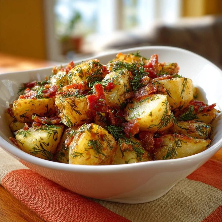 Knusprige Bratkartoffeln mit Speck und Dill – Rezept