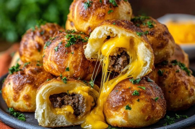 Knusprige Cheeseburger Bällchen