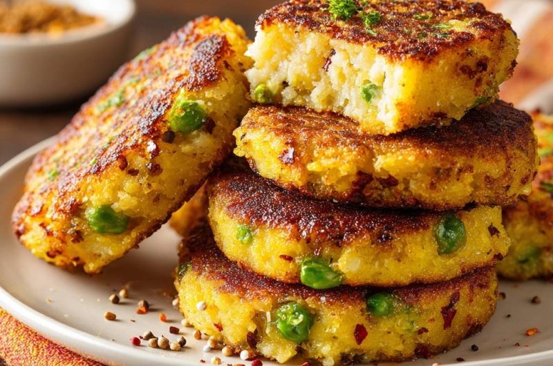 Knusprige Erbsen-Reis-Patties