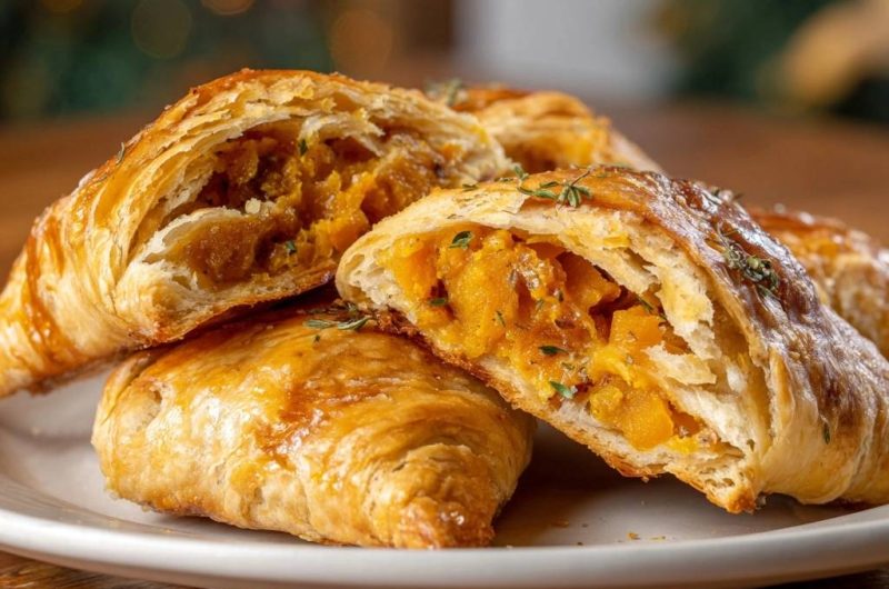 Knusprige Kürbis-Blätterteigtaschen
