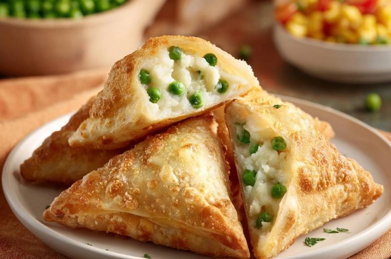 Knusprige Kartoffel-Erbsen-Samosas