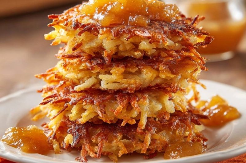 Knusprige Kartoffelpuffer mit Apfelmus