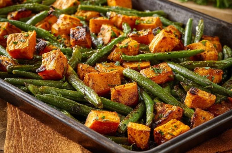 Knusprige Süßkartoffel-Bohnen aus dem Ofen
