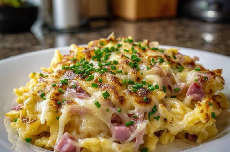 Knusprige Schinken-Käse-Spätzle