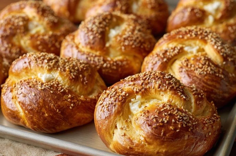 Knusprige Sesam-Käse-Brötchen (Nie wieder auslaufender Käse!)